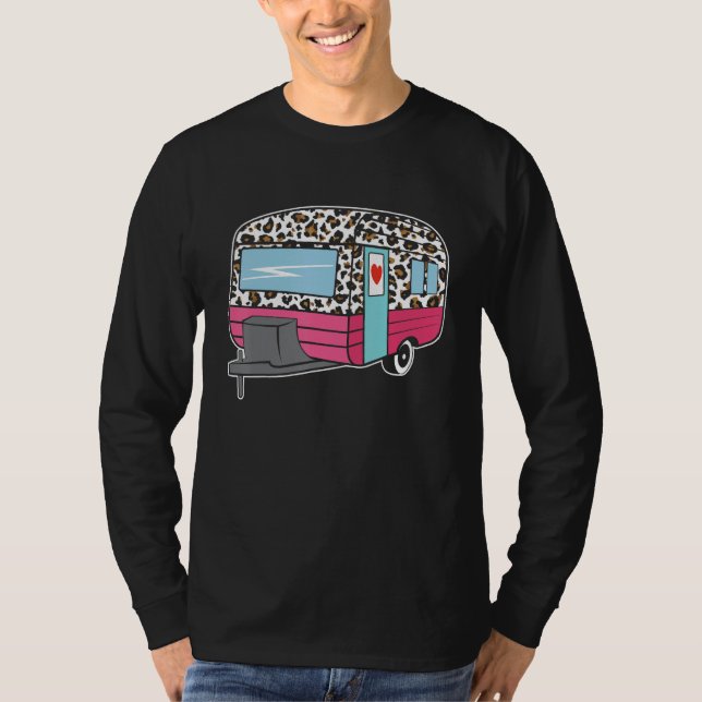 Camper Leopard Cheetah Queen RV Camping Funny 5th  T-Shirt (Vorderseite)