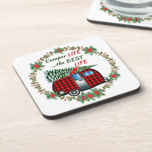 Camper Life Best Life Retro Weihnachten Getränkeuntersetzer