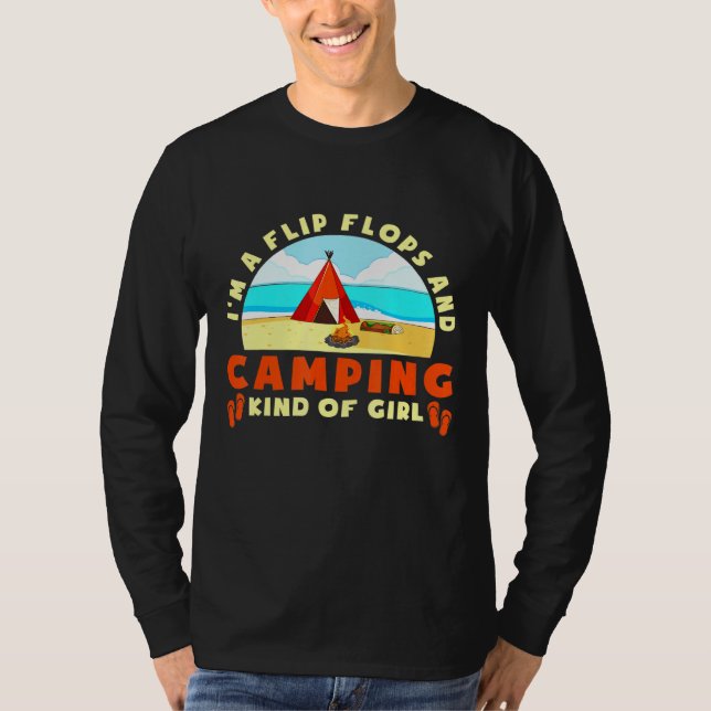 Camper-Mama Zelt Im a Flip Flops und Camping Kinda T-Shirt (Vorderseite)