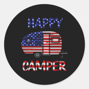 Camper Merica American Happy Pride Flag 4. Juli Runder Aufkleber