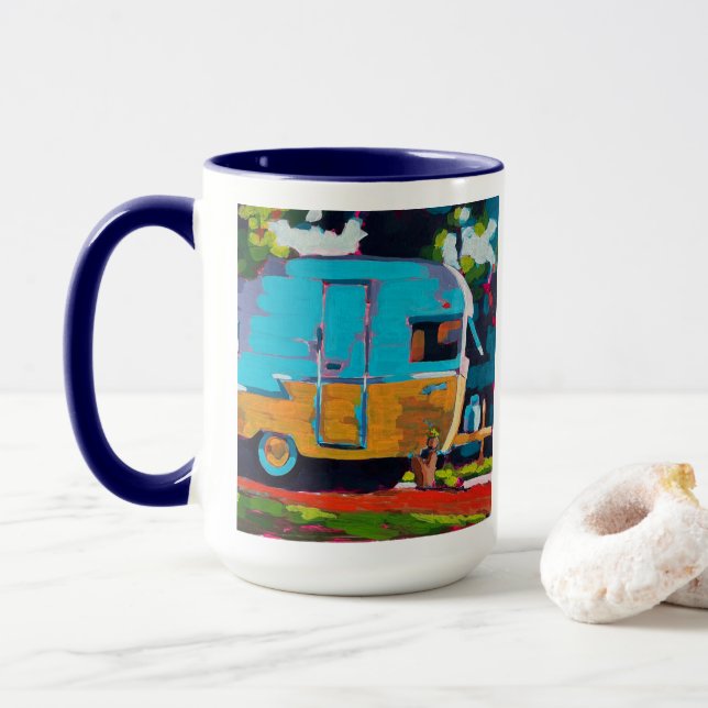 Camper Painting - Gift for Camping Lovers Tasse (Mit Donut)