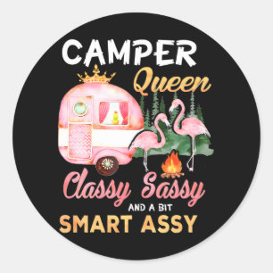 Camper Queen Classy Sassy ein bisschen Smart Assy Runder Aufkleber