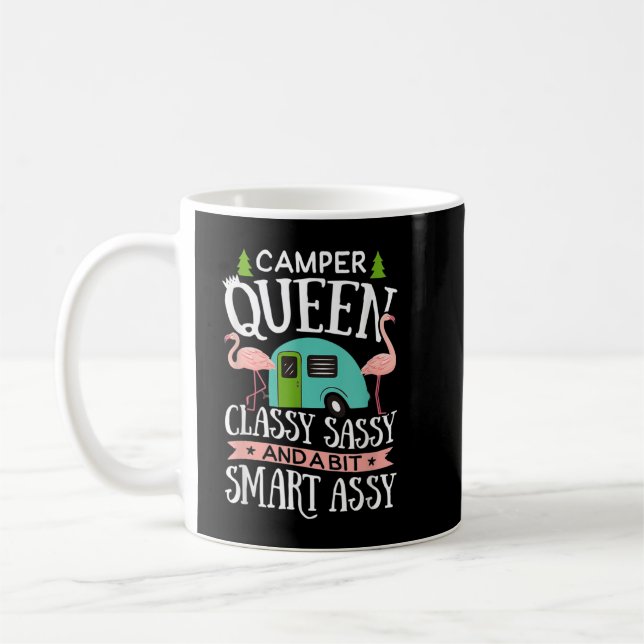 Camper Queen Classy Sassy Smart Funny Funny Girl Kaffeetasse (Links)