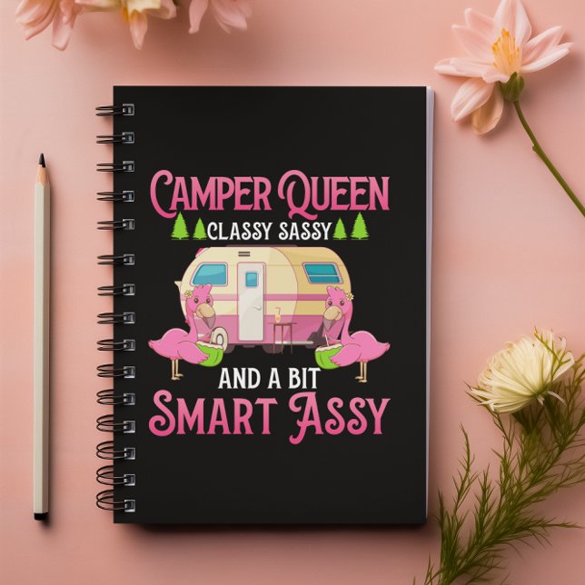 Camper Queen Classy Sassy Smart Funny Funny Girl Notizblock (Von Creator hochgeladen)