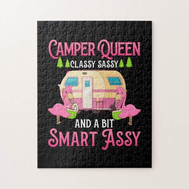 Camper Queen Classy Sassy Smart Funny Funny Girl Puzzle (Vertikal)