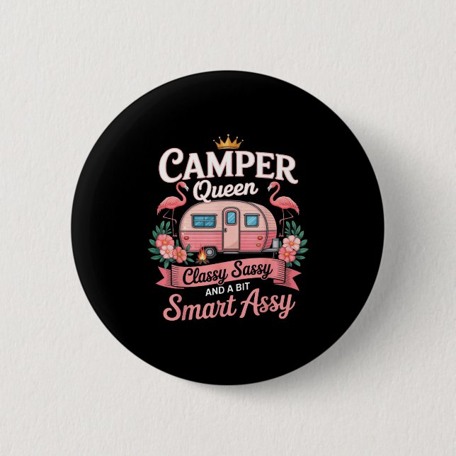 Camper Queen Cly Sy Smart Y Camng Rv Women  Button (Vorderseite)