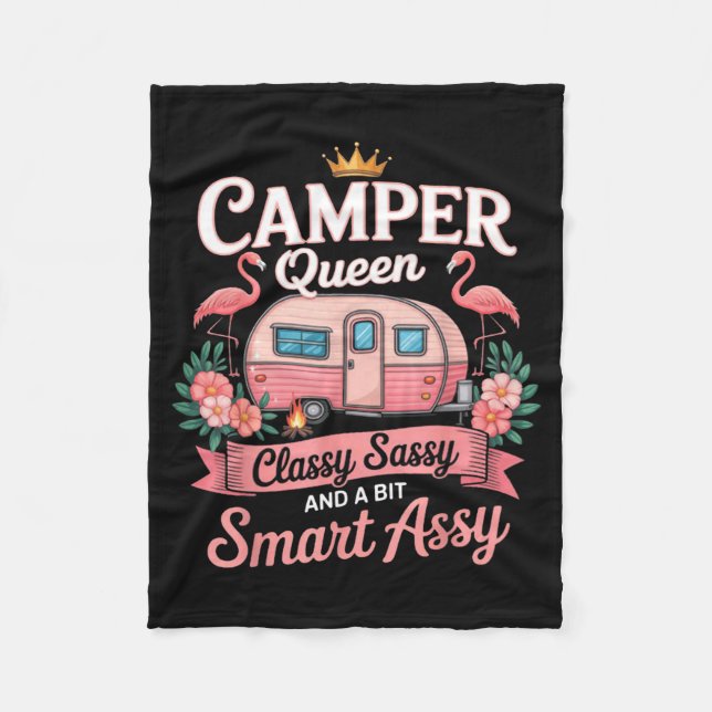 Camper Queen Cly Sy Smart Y Camng Rv Women  Fleecedecke (Vorderseite)