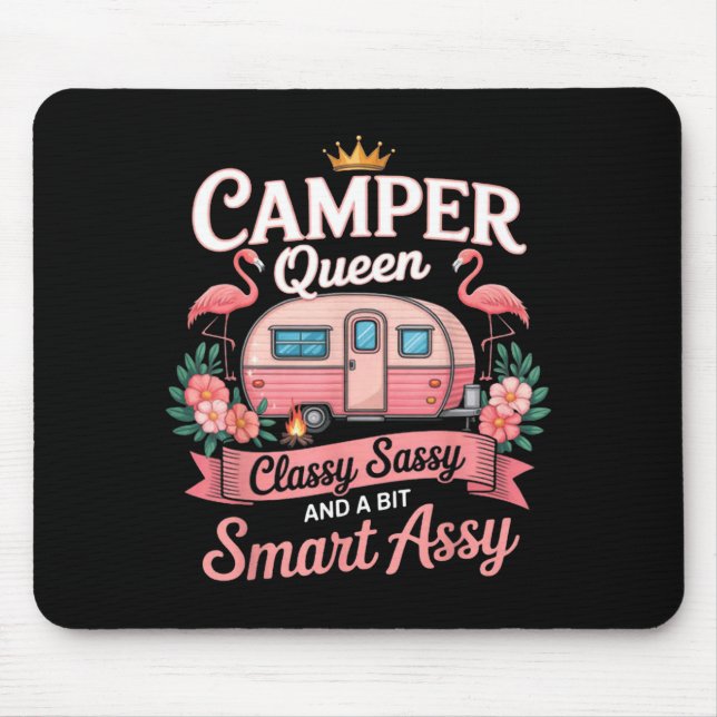 Camper Queen Cly Sy Smart Y Camng Rv Women  Mousepad (Vorne)