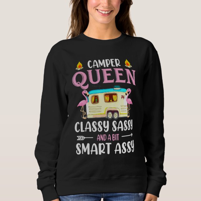 Camper Queen elegant und ein bisschen clever Sweatshirt (Vorderseite)