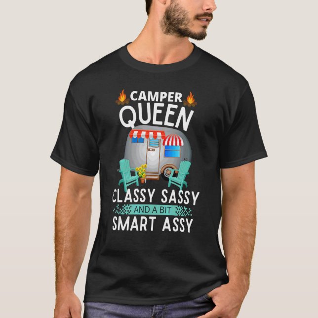 Camper Queen klassisch, einfach und ein wenig clev T-Shirt (Vorderseite)