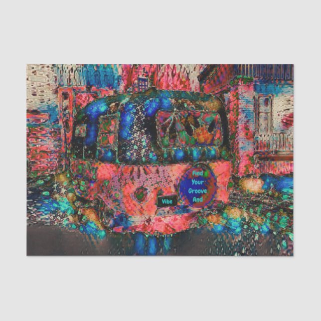 Camper Retro Hippie Finden Sie Ihren Boden und Ihr Seidenpapier (Vorderseite)