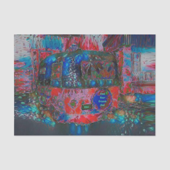 Camper Retro Hippie Finden Sie Ihren Boden und Ihr Seidenpapier (Vorderseite)