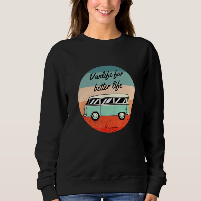 Camper Retro Vintag Van Life Caravan Sweatshirt (Vorderseite)