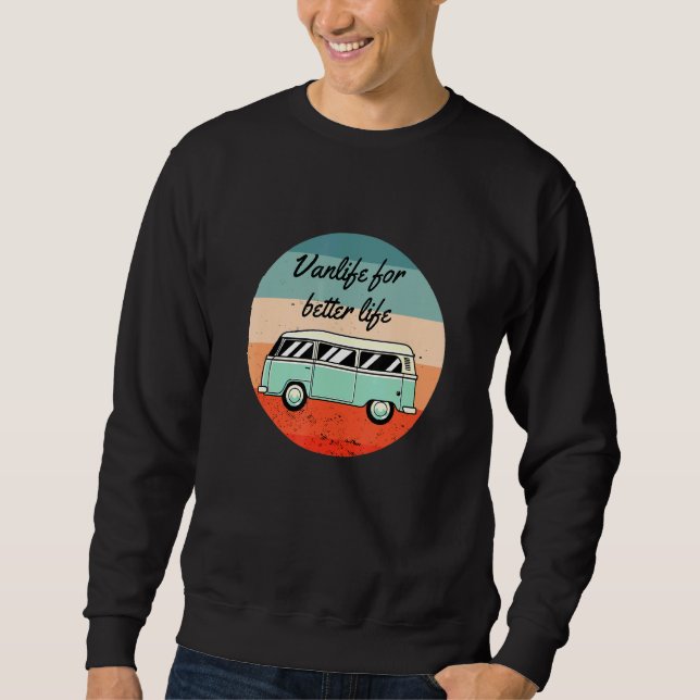 Camper Retro Vintag Van Life Caravan Sweatshirt (Vorderseite)