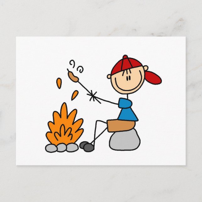 Camper Roasting Hot Dogs Tshirts und Geschenke Postkarte (Vorderseite)