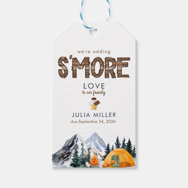 Camper | Rustic Baby Showfavorit Geschenkanhänger (Vorderseite)