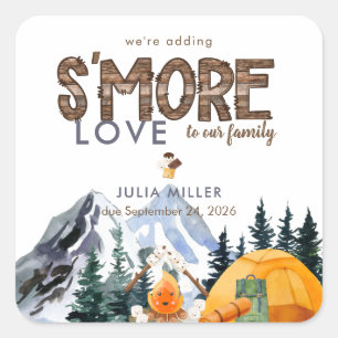 Camper Rustic Baby Showfavorit Quadratischer Aufkleber