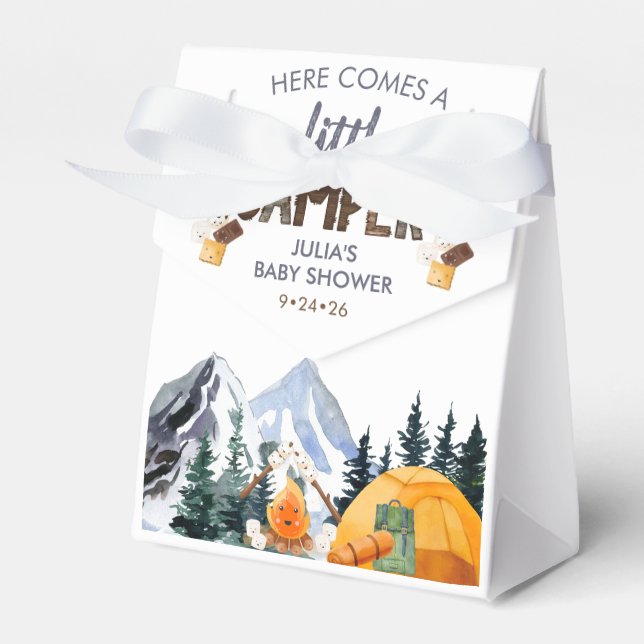 Camper | Rustikale Babydusche Geschenkschachtel (Vorderseite)
