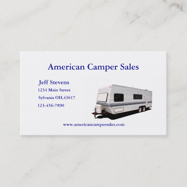 Camper Sales Business Card Visitenkarte (Vorderseite)