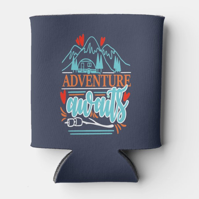 Camper Trailer Camping Bergsee-Zauber Dosenkühler (Vorderseite)