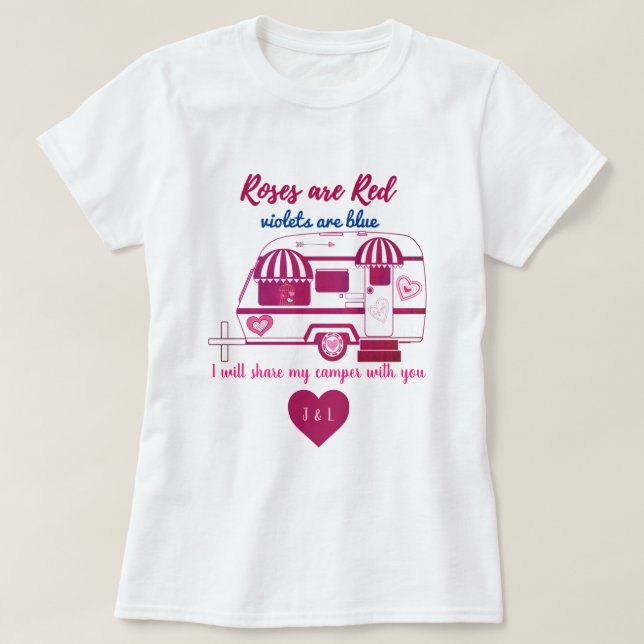 Camper-Trailer-Rose sind Red Valentine T-Shirt (Design vorne)