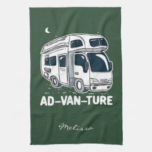 Camper Van Camping Adventure Geschirrtuch
