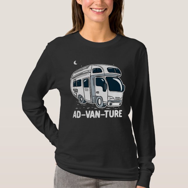 Camper Van Camping Adventure T-Shirt (Vorderseite)
