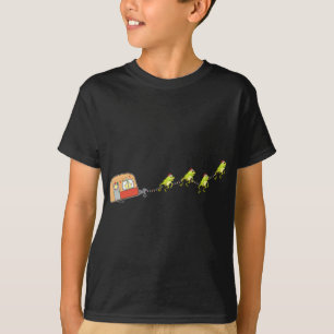 Camper Van Christmas Frog Sleigh Süße Tier X-mas T-Shirt
