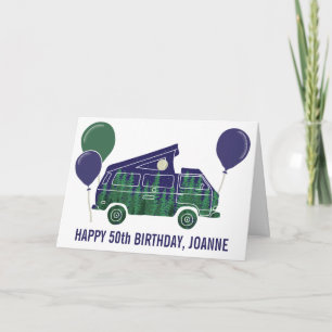 Camper Van mit Pop Up Zent-Textkarte Karte