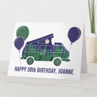 Camper Van mit Pop Up Zent-Textkarte