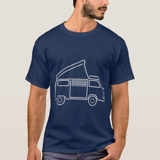 Camper Van   Westy Popup Hippie Bus T-Shirt (Vorderseite)