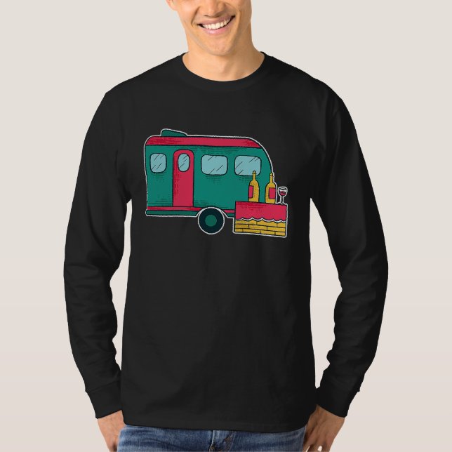 Camper Van Wine Cute  Outdoor T-Shirt (Vorderseite)