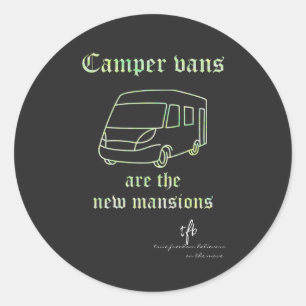 Camper Vans neue Häuser Lila Irid. LG. Klassisch Runder Aufkleber