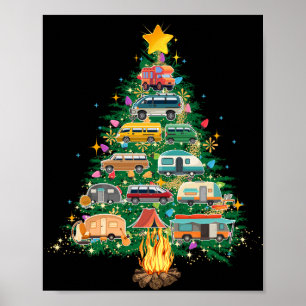 Camper Weihnachtsbaumfahrzeuge Camping Rving Poster