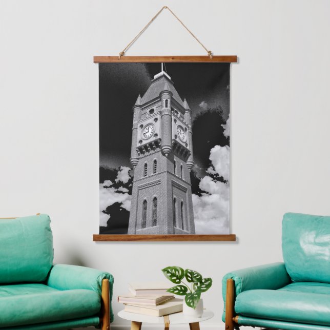 Camperdown Uhrturm Hüter der Zeit  Wandteppich Mit Holzrahmen (Wohnzimmer)