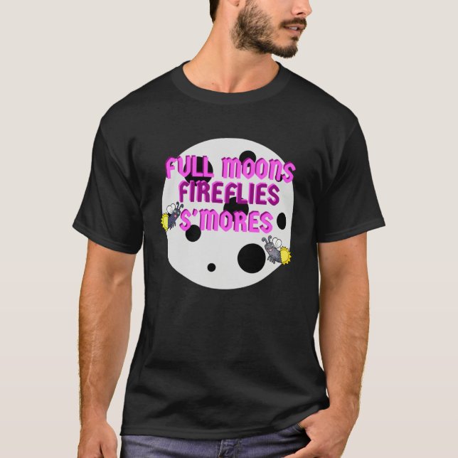 Campers Full Moons Fireflies Smores T-Shirt (Vorderseite)