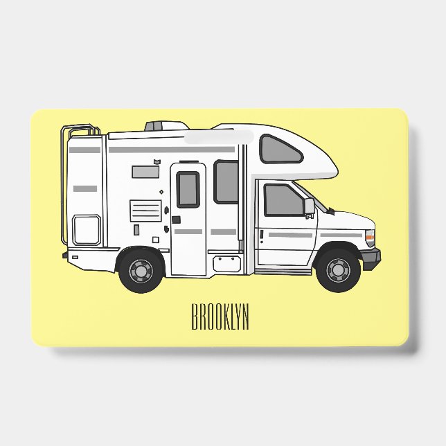 Campervan Cartoon Illustration Ausweis (Vorderseite)