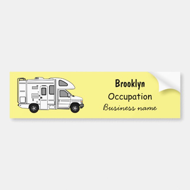 Campervan Cartoon Illustration Autoaufkleber (Vorne)