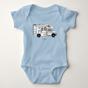 Campervan Cartoon Illustration Baby Strampler