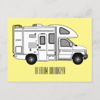 Campervan Cartoon Illustration