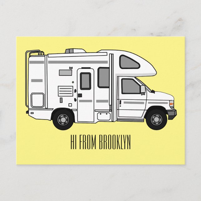 Campervan Cartoon Illustration Postkarte (Vorderseite)