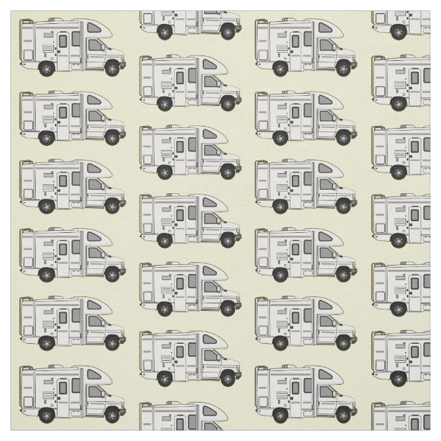 Campervan Cartoon Illustration Stoff (Muster)