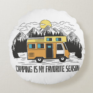 Campervan Mountain Retreat Rundes Kissen