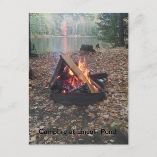 Campfeuer am Lincoln-Teich Postkarte (Vorderseite)