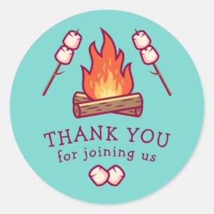 Campfire and Marshmallow Runder Aufkleber