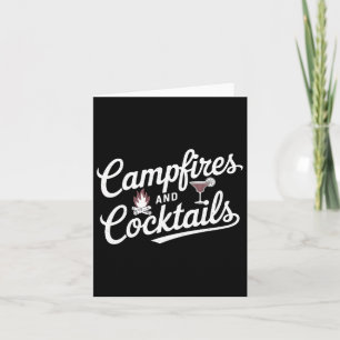 Campfire and Schwanzes Summer Camping Graphic Desi Karte