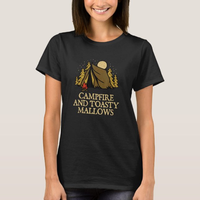 Campfire And Toasty Mallows Foodie Camping Food  C T-Shirt (Vorderseite)