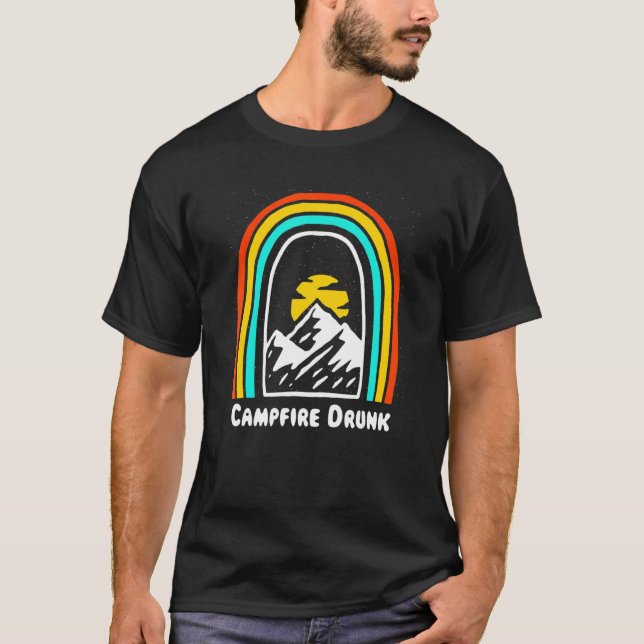 Campfire Betrunkenes Camping Bier Camper Drinker D T-Shirt (Vorderseite)