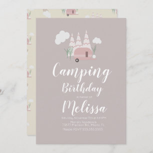 Campfire Camping Birthday Boho Einladung