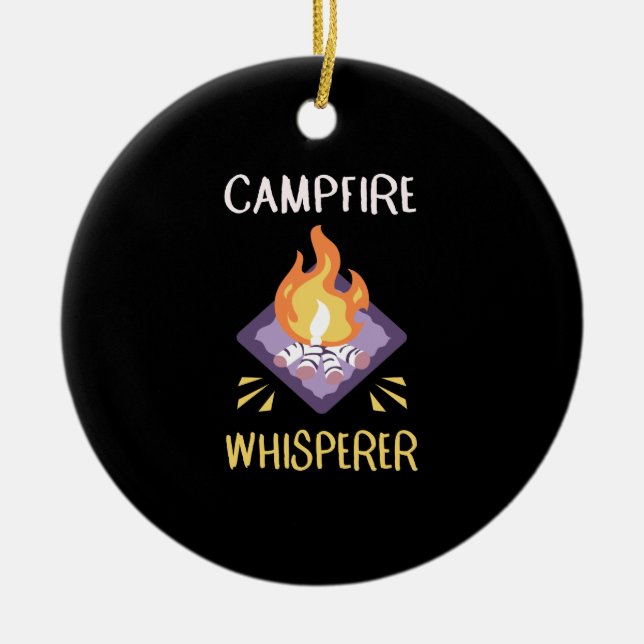Campfire Camping Geschenke Keramik Ornament (Vorne)